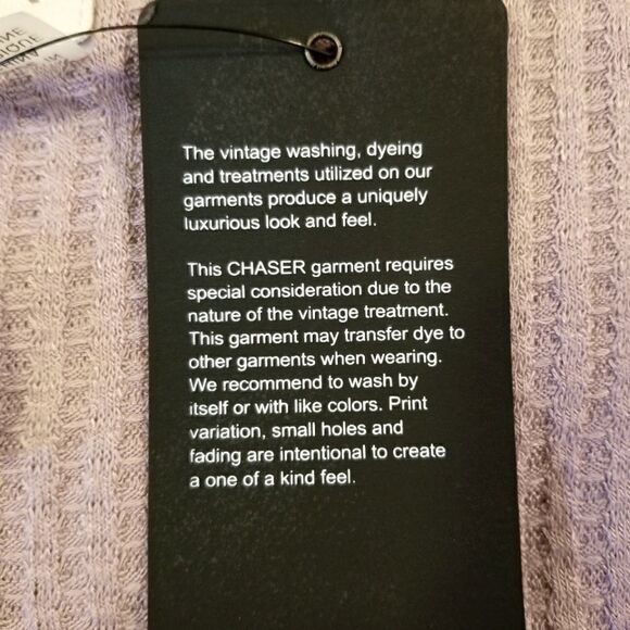 Chaser Keelia Blush Split Neck Thermal Knit Top Size M - Picture 7 of 10